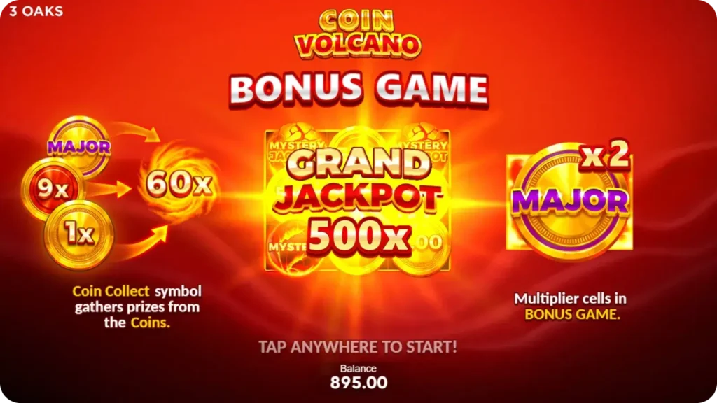 Coin Volcano basic bonus game
