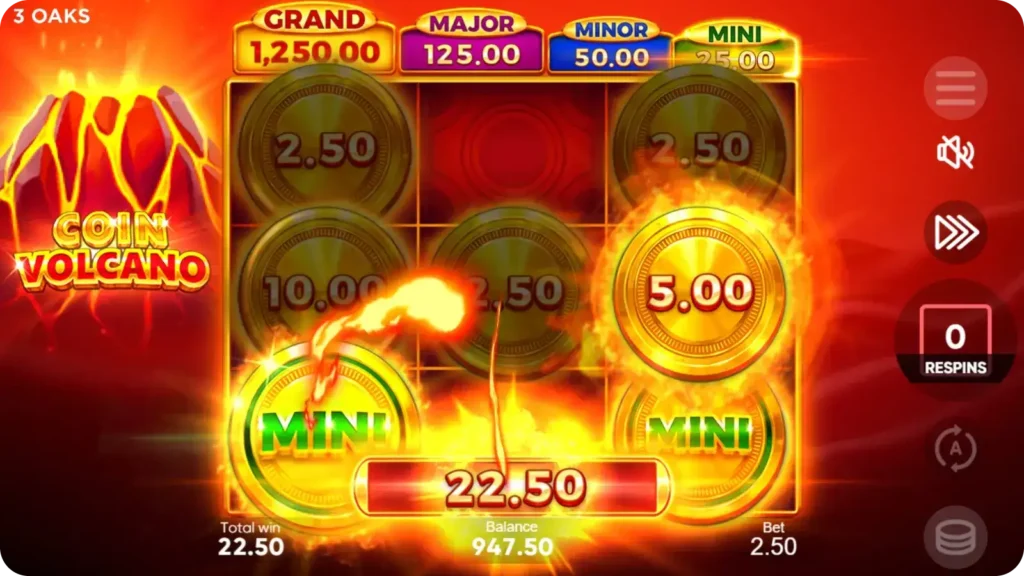 Coin Volcano Coin Prizes Jackpot