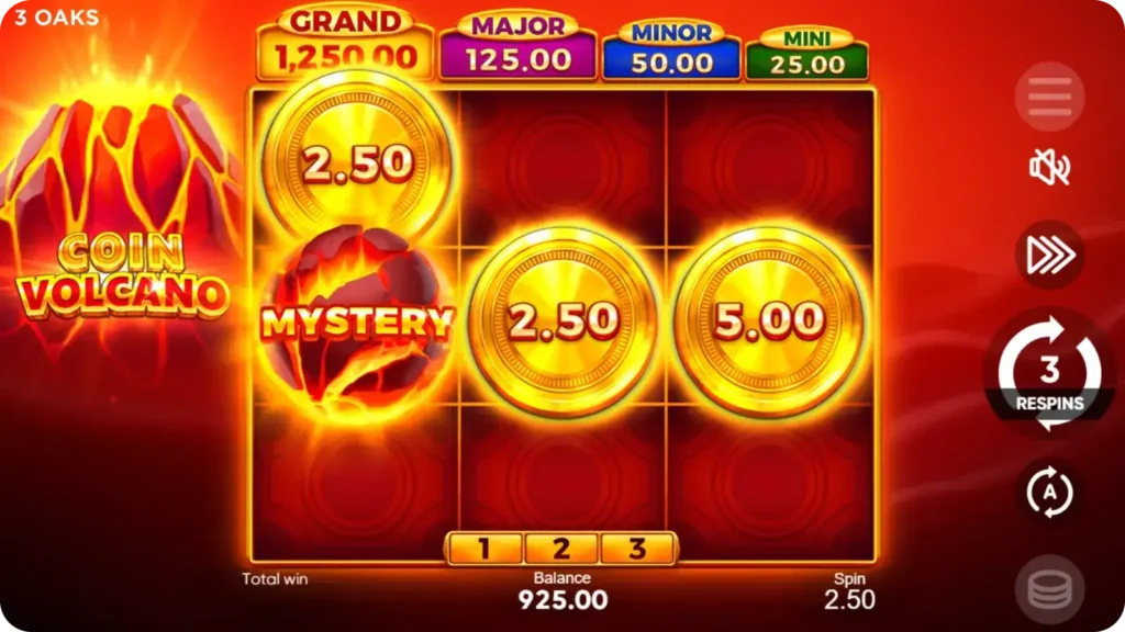 Funkcja Lepka Moneta Coin Volcano